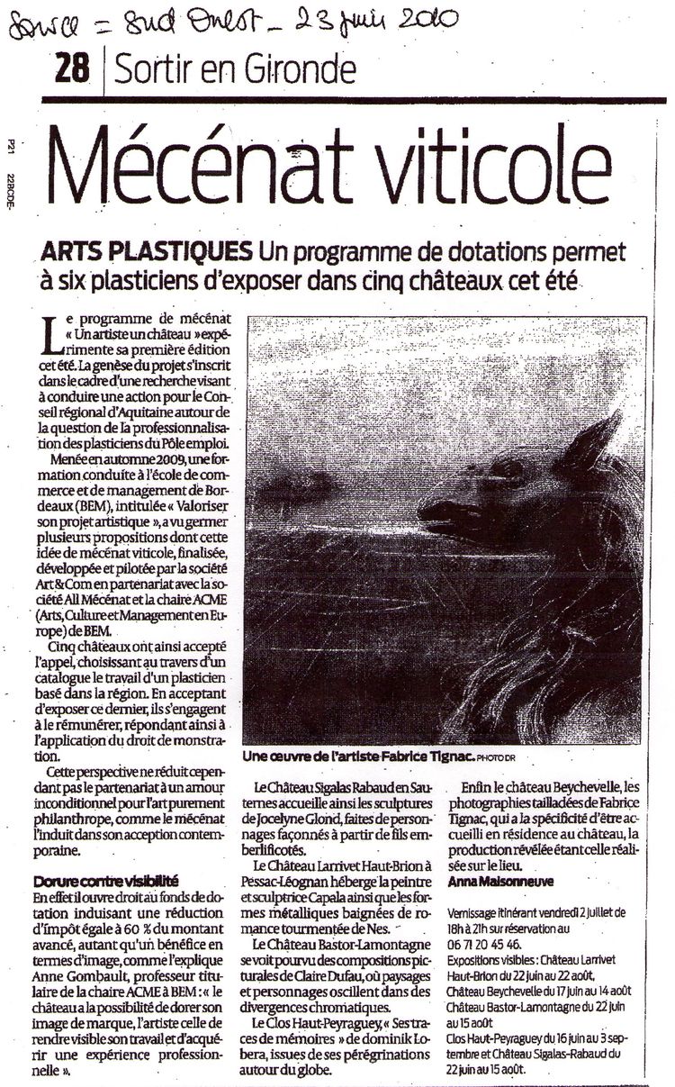 31-Mécénat viticole-Sud-Ouest-23 juin 2010